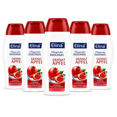 Produktbild von 5 x 250 ml Elina Pflegendes Duschgel Granat Apfel, KI-generiertes Bild