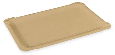 Produktbild von 250 Pappteller eckig FF 17 x 23 cm braun mit Fettbarriere – Imbissteller