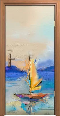 Produktbild von Türposter 90x200 cm Türaufkleber Türtapete Türfolie Klebefolie Wohnkultur Boot segelt Wasser