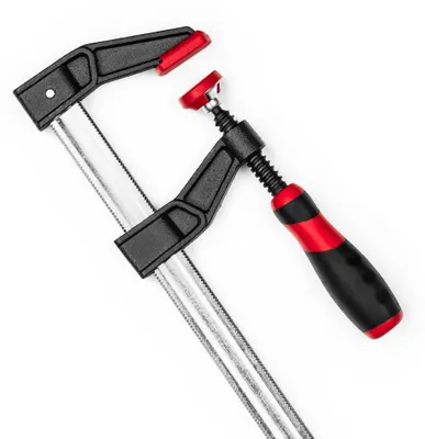 Produktbild von TOOLCREST Schreinerzwinge 300 mm | Profi Schraubzwinge 200 kg Spannkraft | F-Zwinge mit Sphäroguss-Kopf & Anti-Rutsch Griff