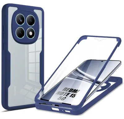 Produktbild von Hülle für Xiaomi Redmi Note 15 5G, durchsichtige Vorderseite aus flexiblem TPU und Rückseite aus robustem PC – Marineblau