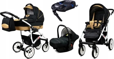Produktbild von BabyLux® Largo | 4in1 Kinderwagen Set | Black Coffe | Kombikinderwagen | Kinderwagenset
