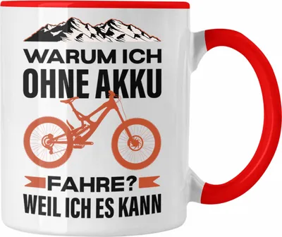 Produktbild von Trendation - Fahrradfahrer Geschenk Tasse mit Spruch Rennrad Mountainbike Geschenkidee Radfahrer Lustig (Rot)