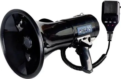 Obrázek produktu pro Přenosný megafon 50 W, černý, se sirénou