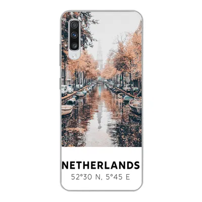 Produktbild von MuchoWow® Handyhülle Schutzhülle Hülle für Samsung Galaxy A70 Niederlande - Amsterdam - Gracht - Herbst Silikon Softcase Handy Hülle - Schutzhaube