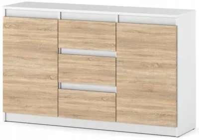 Zdjęcie produktu dla Komoda 120 cm Aga Biała Sonoma matowa z szufladami nowoczesna do salonu