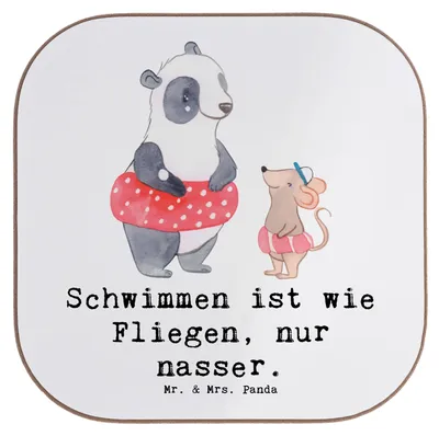 Produktbild von Mr. & Mrs. Panda Untersetzer Schwimmen wie Fliegen - Weiß - Geschenk, Sportler, Glas, Tassenuntersetzer, Coaster, Schwimmbad, Gläser, Sport, Freiheit, bieruntersetzer