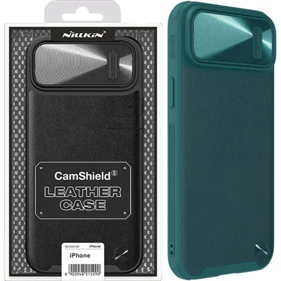 Produktbild von Nillkin Camshield Leder S Fall Iphone 14 Plus Fall Mit Kamera Abdeckung Grün
