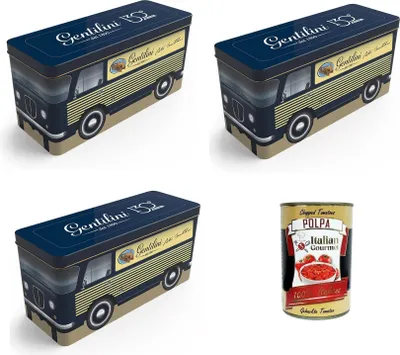 Produktbild von Gentilini- Portafette Classiche con Fette biscottate classiche Klassischer Scheibenhalter mit klassischem Zwieback 3x185gr + Italian Gourmet Polpa di Pomodoro 400g