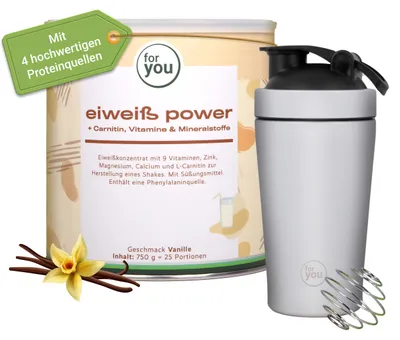 Produktbild von for you power Eiweiß mit Gratis Shaker