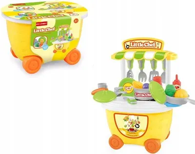 Produktbild von Mini Kinderküche im Koffer mit Rollen - Chefkoch Spielset & Zubehör - Tragbar & Kompakt