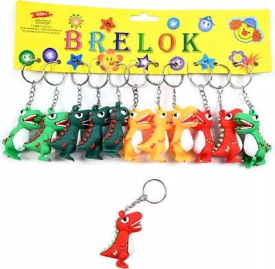 Produktbild von Dinosaurier Schlüsselanhänger 12er Set - Süßer Taschenanhänger für Kinder Rucksack & Schule