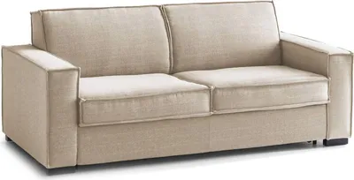 Produktbild von Schlafsofa Addolorata, 3-Sitzer-Sofa, 100%  Italy, Wohnzimmersofa mit drehbarer–ffnung, aus gepolstertem Stoff, mit schmalen Armlehnen, Cm 200x95h90, Beige