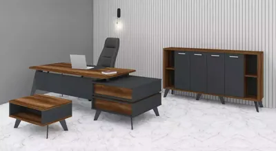 Image de Meubles de bureau Ensemble complet 3 pièces Meubles de bureau Bureau Armoire