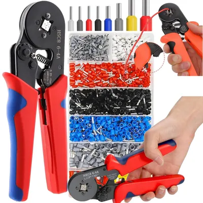 Produktbild von Aderendhülsenzange HSC8 6-4A Set mit 1200 Aderendhülsen (0,25-10mm²) – Das komplette Crimp-Set für professionelle Anwendungen