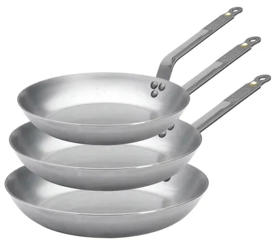 Image de Ensemble de poêles De Buyer Mineral B Element 3 pièces - ø 20, 24 & 28 cm - sans revêtement antiadhésif