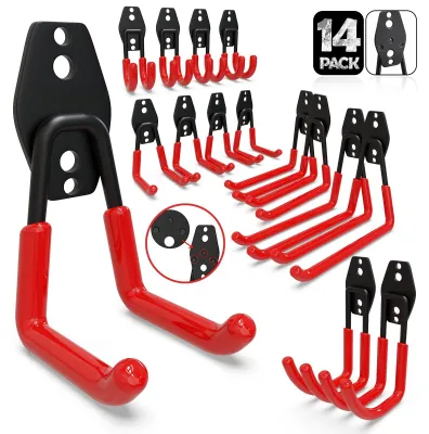 Immagine prodotto di Omgoods - 14 ganci robusti per parete, ideali per l'organizzazione e lo stoccaggio in garage