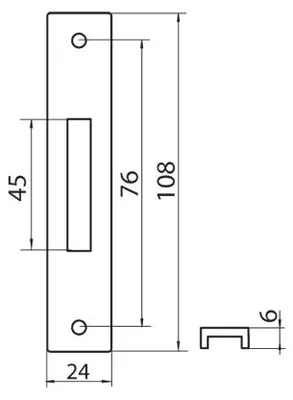 Produktbild von LOB Z025R-22-S Einsteckschloss mit Rollenzylinder INOX ohne Schließblech