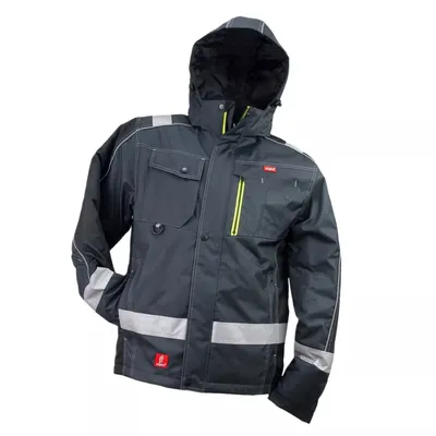 Produktbild von Warme Winterjacke URG Y-8369 Größe 2XL Arbeitsjacke Warmjacke Herrenjacke Sicherheitsjacke Berufsjacke gefüttert Jacke mit Kapuze