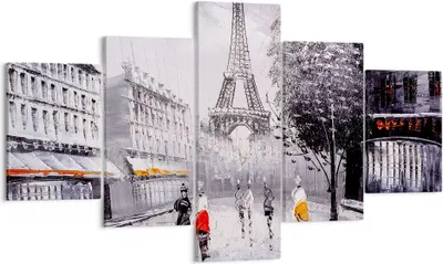 Produktbild von Bild auf Leinwand - Leinwandbild - Architektur Paris Eiffle Frankreich - 125x70cm - Wand Bild - Wanddeko - Leinwanddruck - Bilder - Kunstdruck - Leinwand bilder - Wandkunst - EA125x70-2961