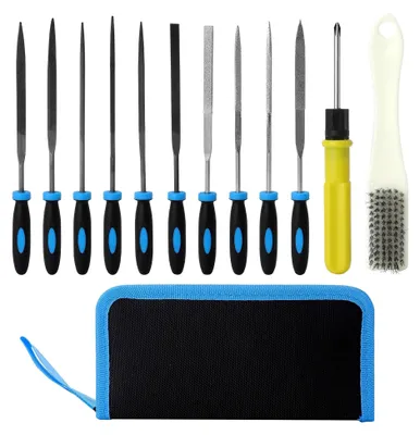 Produktbild von Feilenset mit 13 Teilen, Rundfeilen und Schlüsselfeilen, Mini Feilen Set für Holz und Metall