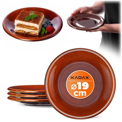 Zdjęcie produktu dla KADAX Talerz Deserowy 19cm Na Ciasto Kamionka 4szt