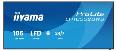 Produktbild von iiyama LH10552UWS-B1AG, Kiosk-Design, 2,66 m (104.6"), LCD, 5120 x 2160 Pixel, WLAN, 24/7