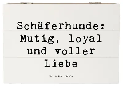 Produktbild von Mr. & Mrs. Panda Box Spruch Schäferhunde Freundschaft 22 x 15 cm - Weiß - Geschenk, Geschenkbox, Hunderasse, fotobox, Hunderassen, Hundeliebhaber, loyaler Hund, Schatulle