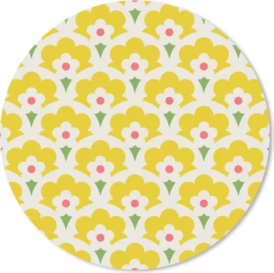Produktbild von MuchoWow® Mauspad Mousepad Design - Retro - Siebziger Jahre - Gelb 20x20 cm - Mousepads - Maus Mat - Pad - Mausunterlage - Schreibtischmatte