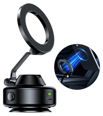 Produktbild von Magnetische Auto Handyhalterung,Vakuum Saugnapf 360° Drehbar & Faltbar,Universal Smartphone Halter für Armaturenbrett & Windschutzscheibe,Anti-Rutsch