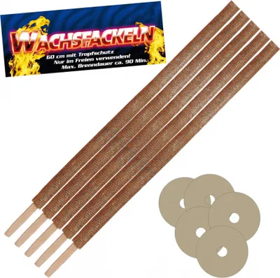 Produktbild von Wachstuchfackeln 60 cm 5 Stück