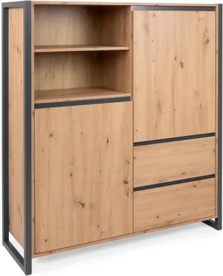 Produktbild von Highboard >Arvada< in Artisan Eiche aus MDF - 120x140x40cm (BxHxT)