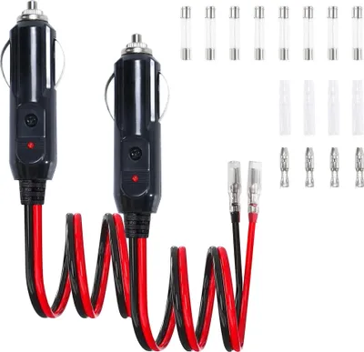 Productafbeelding van Elalove sigarettenaansteker, 12V/24V, met 16AWG kabel (15 cm) en 8 zekeringen