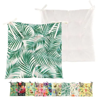 Produktbild von JACK Outdoor Motiv Stuhlkissen 38x38cm Lounge Kissen Auflage Wasserfest Sitzkissen Garten Lotus Effekt, Farbe:Palmenblätter
