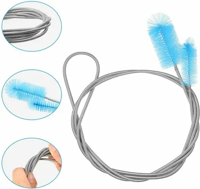 Produktbild von Flexibler doppelseitiger Pfeifenreiniger 165 cm lang, Bürsten Ø 1,8/2,8 cm für Rohre, Schläuche, Aquarien