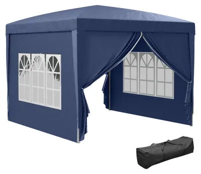 Obrázok produktu pre Outsunny Pavilón 2,95 x 2,95 m Skladací pavilón so 4 bočnými stenami s oknami a taškou na prenášanie