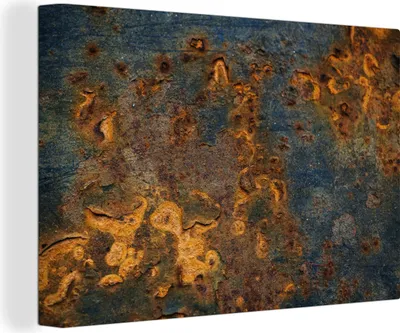 Produktbild von OneMillionCanvasses® - Leinwandbilder - 150x100 cm, Gold - Rost - Stahl, Wandbilder Kunstdruck Wanddekoration - Foto auf Leinwand - Gemälde auf Holzrahmen