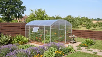 Produktbild von Garten Dream Polycarbonat-Gewächshaus "Gardener" 3x6m aus Stahl, mit 10mm Polycarbonat