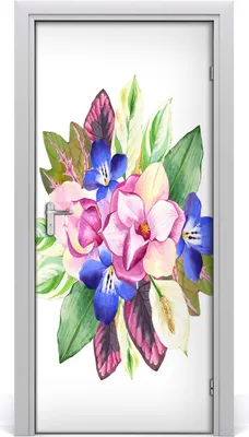 Produktbild von Tulup Türaufkleber 95x205 cm Dekorative Aufkleber Selbstklebend Wasserdichte Tapete Abnehmbar Schlafzimmer Wohnzimmer Wohnkultur - Blumenstrauß