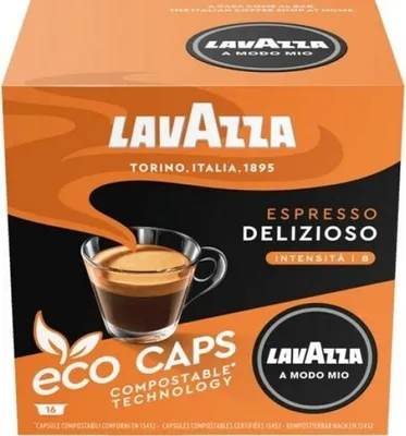 Produktbild von Lavazza A Modo Mio Eco Kapseln Espresso Delizioso 120g, 16 Kapseln
