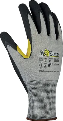 Produktbild von U-Power Kai HPPE-Arbeitshandschuhe Wolfram schnittfest und grau 9/L