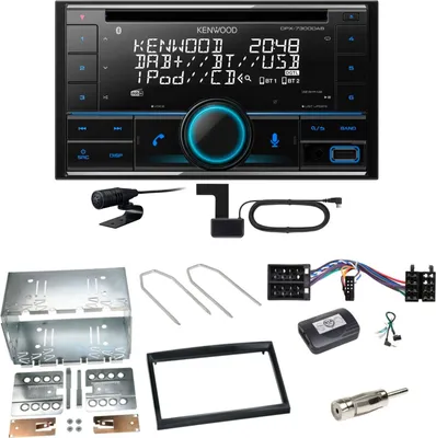 Produktbild von Kenwood DPX-7300DAB Bluetooth DAB CD USB Einbauset für Peugeot 307 Citroen C2 C3