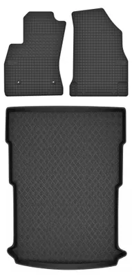 Zdjęcie produktu dla Dywaniki gumowe do Fiat Doblo II 2010-2020 (kombi, 2-osobowa) – czarne, dopasowane – Wielganizator