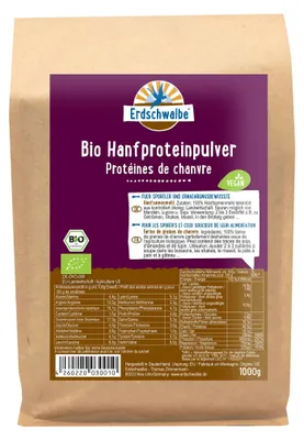 Immagine prodotto di - Proteine biologiche di canapa in polvere - proteine vegane - 1kg da Erdschwalbe