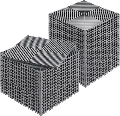 Immagine prodotto di 40 x Tappeto di drenaggio per garage - piastrelle ad incastro 31x31cm grigio - Piastrella di alta qualità per il pavimento del garage