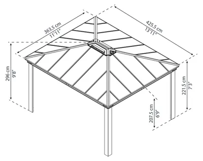 Zdjęcie produktu dla Pawilon Palram - Canopia Dallas 4300 426 x 364 cm antracytowy