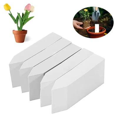 Produktbild von 500 Stück Pflanzenschilder, Gartenetiketten für Pflanzen, wetterfeste Gartenetiketten, kleine Pflanzenstecker in Weiß, 10x2cm