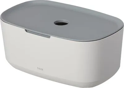 Image de Boîte de rangement Famanu avec couvercle - Blanc/Gris