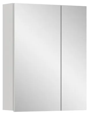 Produktbild von Badezimmer Spiegelschrank mit 60 cm Breite in weiß, 2 Spiegeltüren- VELLORE-158