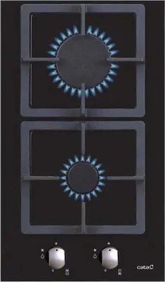 Produktbild von CATA SCI 3002 BK, Schwarz, Integriert, 30 cm, Gaskochfeld, Glas, 2 Zone(n)